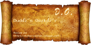 Dudás Oszkár névjegykártya